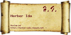 Herber Ida névjegykártya